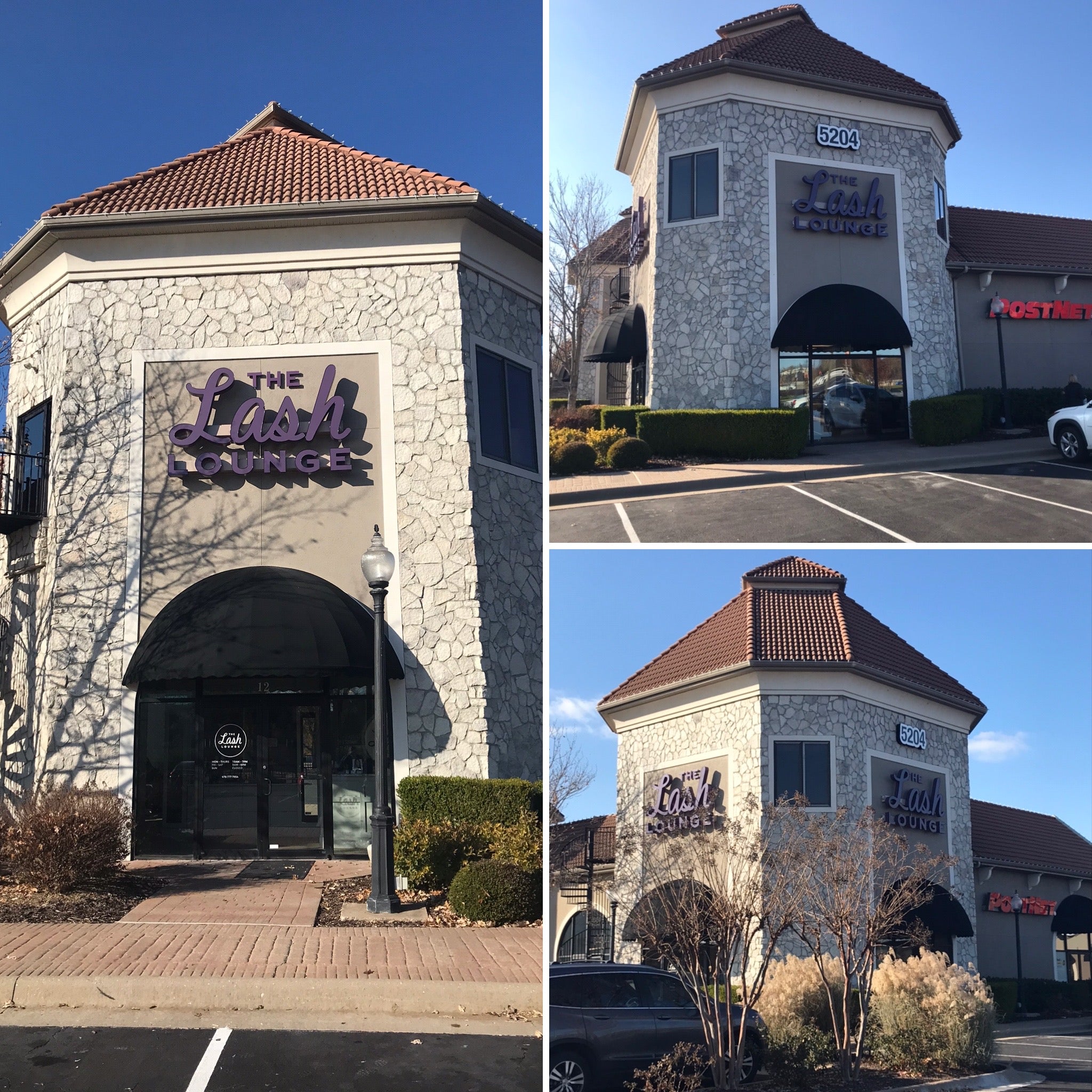 various angles of salon exterior
